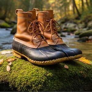 LLBean 8” Lace Up Brown Waterproof Boots Women’s Size 6